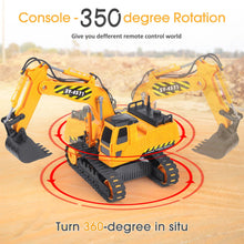 Load image into Gallery viewer, Remote Control Excavator Toy 2 Batteries RC Excavators Sandbox Digger Hydraulic Construction Toys Vehicles
