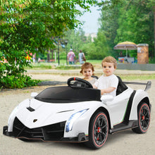 Load image into Gallery viewer, 2-Seater Ride on Car, Licensed Lamborghini Poison, 12V Battery Powered Kids Car w/ 2.4G Remote Control, 3 Speed, White