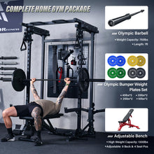 Load image into Gallery viewer, MAJOR FITNESS Drone3 Power Rack, 2500lbs Multi-Function Home Gym Squat Rack with Dual Pulley System, Pull-Up Bar & J-Hooks, Heavy-Duty Steel Frame for Maximum Stability & Strength Training