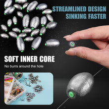 Load image into Gallery viewer, Poen 140 Pcs Egg Sinkers Fishing Kit, 1/10oz, 3/16oz, 3/8oz, 1/2oz, 3/4oz