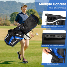 Load image into Gallery viewer, ULTIMATE 14-Way Golf Stand Bag, Portable Golf Bag w/ 6 Pockets,Cooler Bag & Waterproof Valuable Pocket, Rain Hood, Ergonomic Dual Strap System & Carrying Handles, 5 LBS Lightweight for Adults (Blue)