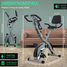 Load image into Gallery viewer, BARWING Stationary Exercise Bike for Home Workout, 5 IN 1 Foldable Indoor Cycling Bike -X2 Grey