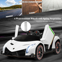 Load image into Gallery viewer, 2-Seater Ride on Car, Licensed Lamborghini Poison, 12V Battery Powered Kids Car w/ 2.4G Remote Control, 3 Speed, White