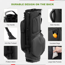 Load image into Gallery viewer, uniHimal Premier 14-Way Golf Stand Bag, Lightweight Leather Classic Black