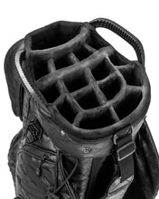 Load image into Gallery viewer, Pins & Aces Cart Bag Black Camo - 15-Way, Full Length Dividers, Single Strap - Velvet Lined