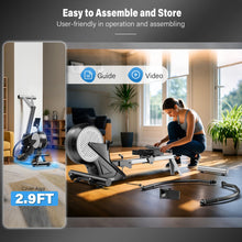 Load image into Gallery viewer, pooboo Rowing Machines for Home (Black Silver)