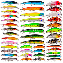 Load image into Gallery viewer, Fishing Lures Tackle Kits Hard Baits Minnow Pencil VIB Crankbaits Topwater Floating Lures Assorted Fishing Tackle Sets (007-43pcs)