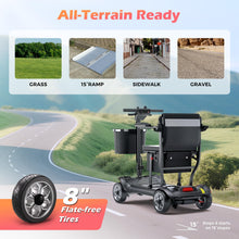 Load image into Gallery viewer, Lightweight Mobility Scooter for Adults & Seniors - Cruise & Airport Approved, 43lb Foldable Portable Motorized Scooters with Dual Lithium Batteries for 30.4 Miles Travel, 300lb Capacity, Black