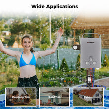 Load image into Gallery viewer, Tankless Water Heater, CAMPLUX 1.58 GPM Propane Portable Water Heater With Pump Kit, Gray, BW158GP60