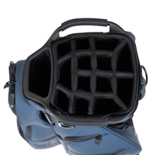 Load image into Gallery viewer, KRADUL - LUX Cart Bag – Lightweight Vegan Leather Golf Cart Bag with Waterproof Pockets, Organized Club Dividers & Cart Strap Tunnel (Blue Steel)