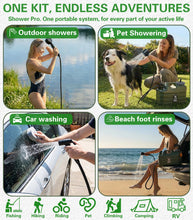 Load image into Gallery viewer, Beviliu Portable Camping Shower with 3 Gallon Food Grade Jug, Lightweight Design & IPX8 Waterproof, Rechargeable Pump with LED Display, Portable Shower for Camping, Beach, Hiking, Pet Cleaning