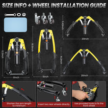 Load image into Gallery viewer, Twister Arm Trainer, 3 in 1 Hydraulic Power Chest Workout Equipment with Ab Roller Wheels and Hooks- Yellow