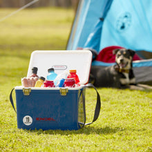 Load image into Gallery viewer, Engel UC19-RWB 19 Quart Fishing Live Bait Dry Box Ice Cooler with Stain/Odor-Resistant Surface and Shoulder Strap, Red/Blue
