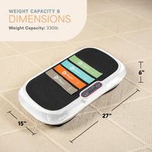 Load image into Gallery viewer, Lifepro Waver Vibration Plate Exercise Machine – High-Intensity Vibration Plate for Lymphatic Drainage – Full-Body Workout Vibrating Platform with Loop Bands – Fitness Equipment for Strength & Toning