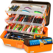 Load image into Gallery viewer, PLUSINNO Fishing Tackle Kit, Large 12X Spacious 4-Layer Tackle Box, 547 Pcs