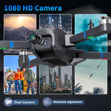 Load image into Gallery viewer, Brushless Motor Drone with 1080P Camera, FPV Drone for Adults, Optical Flow Positioning Headless Mode 90° Motorized Adjustable Lens, Blue