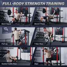 Load image into Gallery viewer, MAJOR FITNESS Drone3 Power Rack, 2500lbs Multi-Function Home Gym Squat Rack with Dual Pulley System, Pull-Up Bar & J-Hooks, Heavy-Duty Steel Frame for Maximum Stability & Strength Training