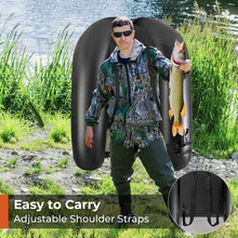 Load image into Gallery viewer, Goplus Inflatable Float Tube, Fishing Belly Boat with Fish Ruler, Pump, Storage Bag, Adjustable Straps, Fishing Float Tube for Angling, 350LBS Load Capacity (Large Camouflage, W/Rod Holder)