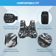 Load image into Gallery viewer, ZELUS Weighted Vest, 6lb/8lb/12lb/16lb/20lb/25lb/30lb Weight Vest for Men Women with Storage Pocket & Reflective Strips for Workout Strength Training Running Muscle Building, Gray Camo (12 lb)
