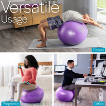 Load image into Gallery viewer, Core Balance Exercise Ball for Workouts, Anti-Burst and Slip Resistant, Swiss Yoga Ball (33" / 85cm Purple)