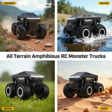 Load image into Gallery viewer, RC Car Kids Toys for Ages 6+, Remote Control Car Waterproof Monster Truck, Amphibious 4WD All Terrain/Black