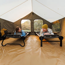 Load image into Gallery viewer, Disc-O-Bed Large Convertible 2 Person Bench & Double Camping Cot, Tan