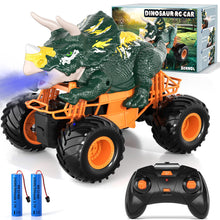 Load image into Gallery viewer, Remote Control Dinosaur Truck Toys for Kids Boys 3-5 4-7, 2.4GHz RC Dino Car Toys with Light, Sound & Spray
