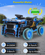 Load image into Gallery viewer, 24V 2 Seater Ride On Dump Truck with Electric Dumper & Shovel, 4X200W Powerful Motor, 20'' Seat, Ride On Construction Vehicle, Blue