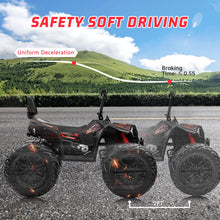 Load image into Gallery viewer, 24V Ride on Car 4WD Quad Electric Vehicle, 4x80W Powerful Engine, with 7AHx2 Large Battery, Accelerator Handle, Black