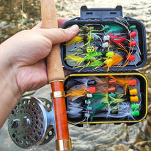 Load image into Gallery viewer, Fly Fishing Poppers Bass Flies 30pcs Assortment for Panfish Smallmouth Bass Bluegill Flys Popper Lures with Waterproof Fly Box