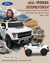 Load image into Gallery viewer, First Ride On Licensed Ford F-150 Raptor 12V Kids Ride on Truck, Ride on Toys for Toddlers with Remote Control (White)