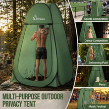 Load image into Gallery viewer, Wolfwise Pop Up Shower Tent for Camping Essentials, Portable Instant Changing Tent with Ventilation Window & Carry Bag, Privacy Dressing Room Bathroom Toilet for Beach & Outdoor, Extra Tall, Green