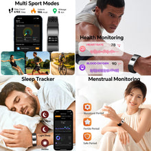 Load image into Gallery viewer, CNBRO Smart Bracelet Ultra Thin Fitness Tracker for Women Men Slim Health Band Sleep Heart Rate Monitor Pedometer Step Counter Lightweight Ladies Wearable Activity Tracker, Silicone & Nylon Strap