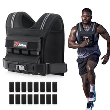 Load image into Gallery viewer, ZELUS Weighted Vest Men, 23lbs/36lbs/45lbs Adjustable Weight Vest with 10/16/20 removable Iron Weights and Reflective Strips, No-Bounce Design for Strength Training, Running, HIIT & Calisthenics