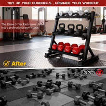 Load image into Gallery viewer, Zlinke 3-Tier Dumbbell Rack Multilevel Weight Storage Organizer for Home Gym -1100LBS (Rack Only)