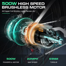 Load image into Gallery viewer, Electric Bike, 26" Electric Cruiser Bike 1000W Peak Ebike 22MPH Electric Bike for Adults, 48V Removable Battery