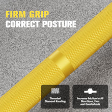 Load image into Gallery viewer, RitFit Elite 7ft Olympic Barbell, Robust 45lb Barbell for Weightlifting and Powerlifting, Superior Olympic Bar with Exceptional 500lbs Load Capacity, Weight Bar for 2” Standard Plates Sliver/Yellow
