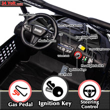 Load image into Gallery viewer, 24V 2 Seater XXL Kids UTV Ride On Car with Remote Control 4WD Off Road Electric Vehicle Ride On Toy Car (Black)