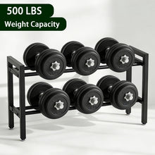 Load image into Gallery viewer, Kolovbe 32 IN Dumbbell Storage Rack, Weight Rack for Dumbbells, 2 Tier Adjustable Kettlebell Rack Shelf Weight holder for Home Gym Heavy-Duty 500LB Space-Saving (Rack Only)