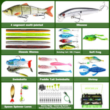 Load image into Gallery viewer, ROCRETA Fishing Lures Kit with Tackle Box, Trout, Bass Fishing Kit