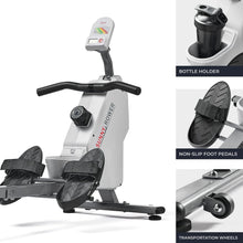 Load image into Gallery viewer, Sunny Health & Fitness Smart Compact Magnetic Rowing Machine - Black