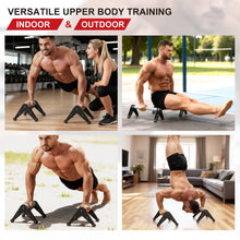 Load image into Gallery viewer, Mochantum Push Up Bar - Heavy-Duty Stainless Steel Pushup Stands with Non-Slip Base, 660LB Capacity, Portable Home Gym Equipment for Strength Training & Floor Workouts、Black、Aluminum grip、12.7inch