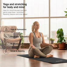 Load image into Gallery viewer, MSPORTS Thick Yoga Mat Premium Non Slip – Extra Comfortable Exercise Mat for Home Workouts, Pilates, Stretching & Gym – Cushioned NBR Foam, Yoga Mat with Strap, for Women & Men (Black, 74.5 x 32 x 0.6 in)