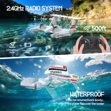 Load image into Gallery viewer, RC Plane for Water Land & Air, Amphibious Tri-Phibian Aircraft, 3CH Remote Control Plane W/ 2 Batteries, 2.4GHz RTF Airplane Glider