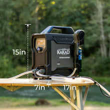 Load image into Gallery viewer, Kakadu Portable Camping Outback Shower, Instant Hot Water for Outdoor Use - Slimline Design, Rechargeable Lithium Battery, Adjustable Shower Head, Slim Pump, Digital Display