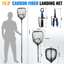 Load image into Gallery viewer, PLUSINNO Long Fishing Net with Plier Lip Gripper Tools, 6.56Ft Fish Net