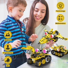 Load image into Gallery viewer, 5 in 1 STEM RC Robot Building Kit, 673PCS Remote & App Controlled Jets Building Blocks Set, Robotic Technic Creative Toys