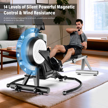 Load image into Gallery viewer, pooboo Rowing Machines for Home (Black Silver)