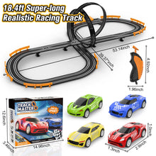 Load image into Gallery viewer, Slot-Car-Race-Track-Sets for Boys Kids, Battery or Electric Race Car Track with 4 High-Speed Slot Cars, Dual Racing Game