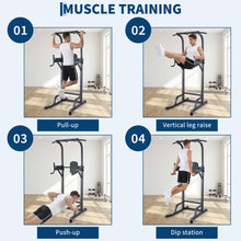 Load image into Gallery viewer, Free Standing Power Tower Pull Up Bar and Dip Station